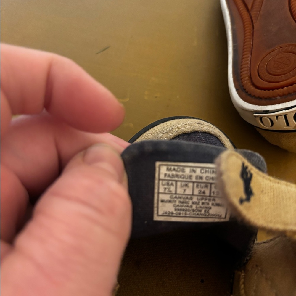 Ralph Lauren Kids Tan and Navy Shoes 7 1/2 - Picture 7 of 7